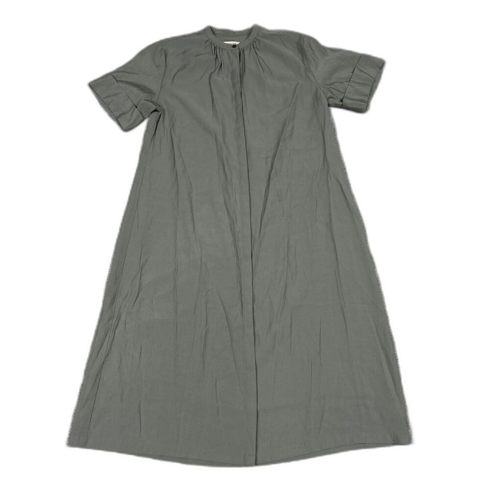 Haven Well Within Luxe Modal Dress Womens Large Short Sleeve Midi Button Front